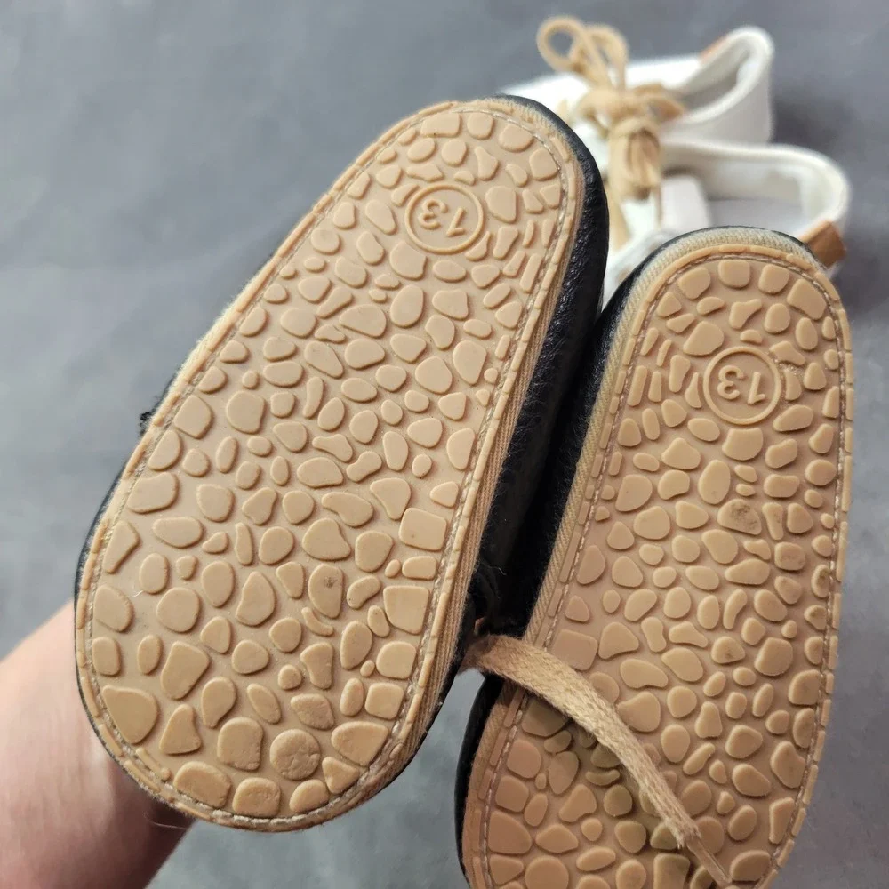 Baby Soft Sole Moccasins Bundle‎ Black White Faux Leather Size 13 5in Minimalist